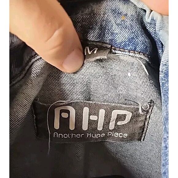 Another Hype Piece Denim Sleeveless Jacket Blue Acid Wash Distressed, Size - M - Picture 3 of 4